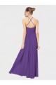 Long Chiffon Spaghetti Strap Halter Bridesmaid Dress Canada