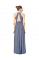 Long Chiffon High-Neck Sleeveless Bridesmaid Dress
