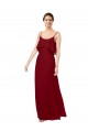 Scoop Neck Chiffon Bridesmaid Dress with Spaghetti Straps and Low Back