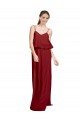 Long Chiffon Bridesmaid Dress with Slim Straps and Open Back Canada