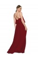 Long Chiffon Bridesmaid Dress with Slim Straps and Open Back Canada
