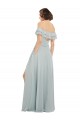 Luxe Chiffon Bridesmaids Dress with Off the Shoulder Flounced Neckline Canada