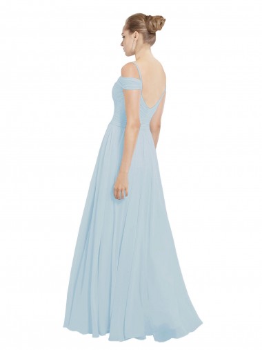 Chiffon Bridesmaids Dress with Off the Shoulder Draped Neckline Canada