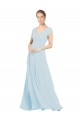 Chiffon Bridsmaids Dress with V-Neckline and Tie V Back Canada