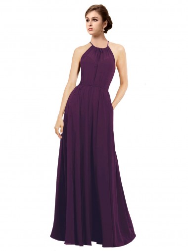 Elegant Chiffon Bridesmaids Dress with Softly Draped Bodice Canada