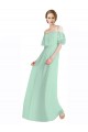 Spaghetti Straps Long Chiffon Off-The-Shoulder Bridesmaid Dress with Double Flounce Sleeves Canada