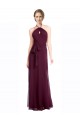 Full Length Chiffon Bridesmaid Dress with Halter Top Canada
