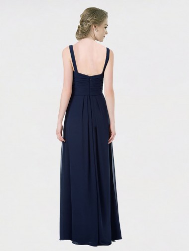 Long Chiffon Bridesmaid Dress with Sweetheart Neckline and Shoulder Straps Canada