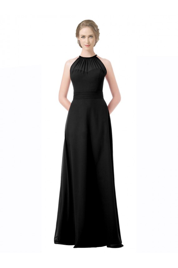 Full Length Chiffon Sweetheart Bridesmaid Dress with An Illlusion Overlay Canada
