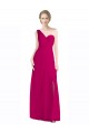 Full Length Chiffon Bridesmaid Dress with One Wide Shoulder Strap Canada