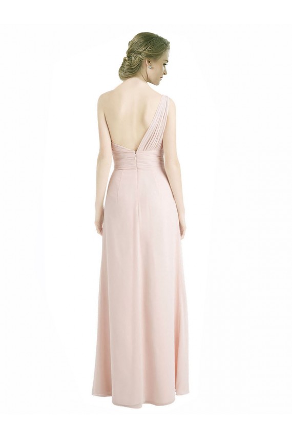Full Length Chiffon Bridesmaid Dress with One Wide Shoulder Strap Canada