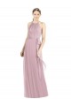 Shirred Halter Neck Long Chiffon Bridesmaid Dress Canada