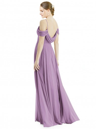 Off the Shoulder Open Cowl-Back Maxi Bridesmaid Dress Canada