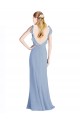 Fluted Chiffon Wrap Bridesmaid Dress with Ruffles V-Neck Canada