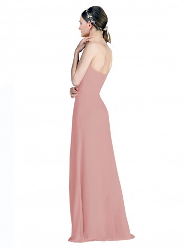 Daped A-Line Chiffon Bridesmaid Dress with Pleated Sweetheart Bodice Canada