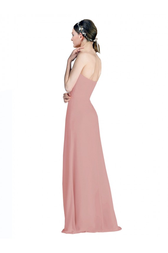 Daped A-Line Chiffon Bridesmaid Dress with Pleated Sweetheart Bodice Canada