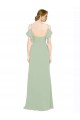 Split Cold Shoulder Draped A-Line Chiffon Bridesmaid Dress Canada