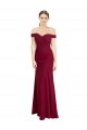 Off the Shoulder Long Chiffon Bridesmaid Dress / Prom Dress with Pleats