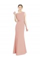 Full Length Long Chiffon Bridesmaid Dress with Pleated Lace Waist Canada