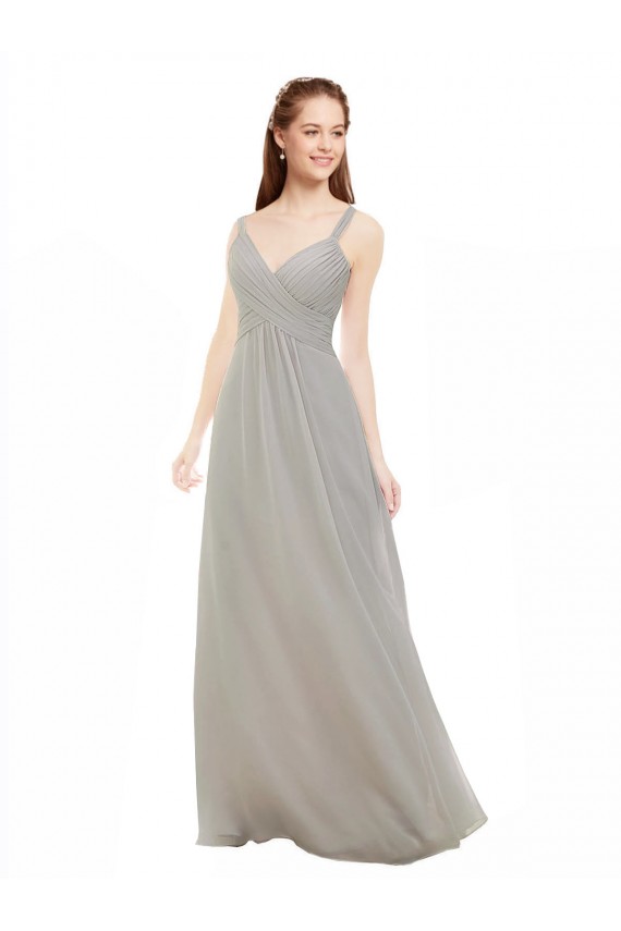 Chiffon Bridesmaid Dress with Ruched Draped Bodice Canada