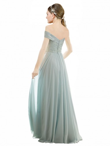 Romantic Bridesmaid Dress with Embroidered Off the Shoulder Bodice Canada