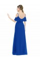 High Low Boho Bridesmaid Dress with Cold Shoulder Sleeves