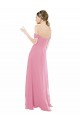 Fitted Sweetheart Bodice Chiffon Bridesmaid Dress with Draped Cap Sleeves Canada