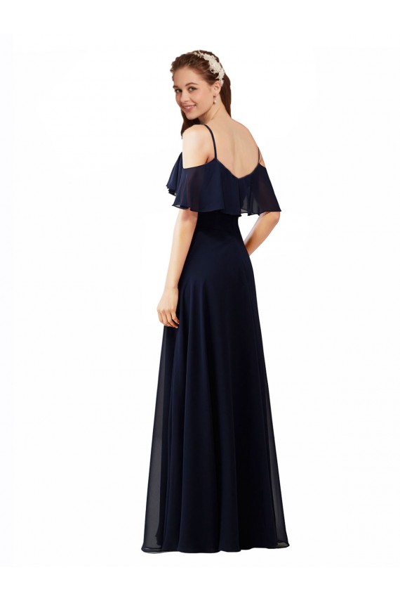 Chiffon Bridesmaids Dress with Off the Shoulder Ruffle Detail Canada