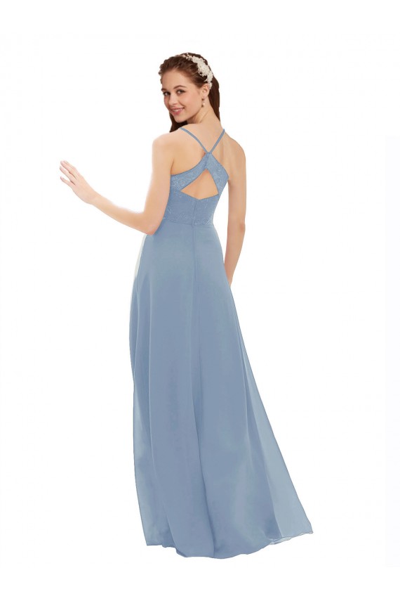 Sexy Chiffon Bridesmaid Dress with V-Neck Lace Bodice Canada