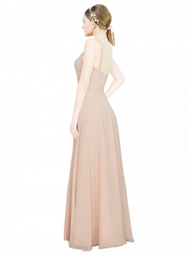 Chiffon Bridesmaids Dress with Matching Chiffon Tie Sash Canada