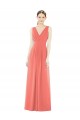 V-Neck V-Back Sleeveless Chiffon Bridesmaid Dress