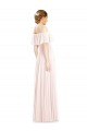 Off the Shoulder Long Bridesmaid Dress With Ruffle Overlay