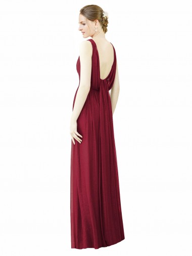 V-Neck Full-Length Sleeveless Low Back Chiffon Bridesmaid Dress Canada