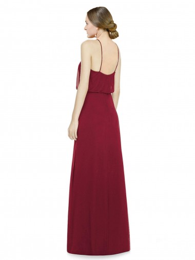 Sleek Halter Neck A-Line Chiffon Bridesmaid Dress Canada