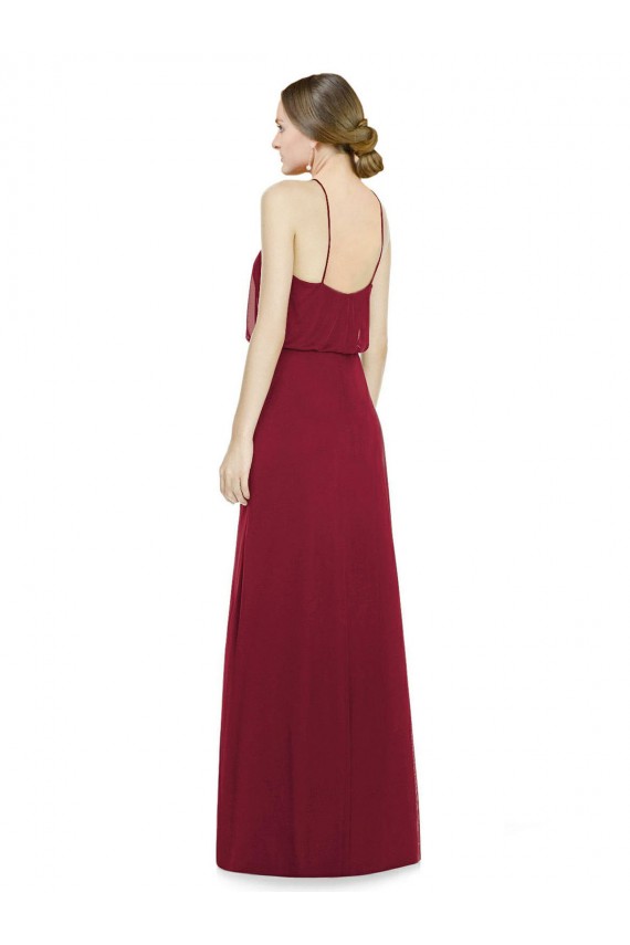 Sleek Halter Neck A-Line Chiffon Bridesmaid Dress