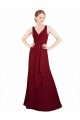 Twist-Knot V-Neckline Long Chiffon Bridesmaid Dress Canada