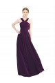 Draped Long Chiffon Bridesmaid Dress with Unique Crossed Neckline Canada