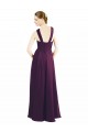 Draped Long Chiffon Bridesmaid Dress with Unique Crossed Neckline Canada