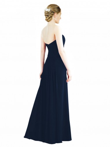 Sweetheart Neckline Draped Floor Length Chiffon Bridesmaid Dress Canada
