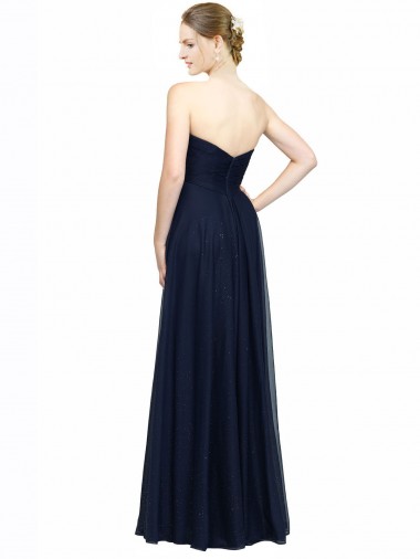 Strapless Sweetheart Long Chiffon Bridesmaid Dress Low Back Canada