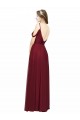 Off the Shoulder V-Neck Petite Chiffon Bridesmaid Dress with Open Back Canada