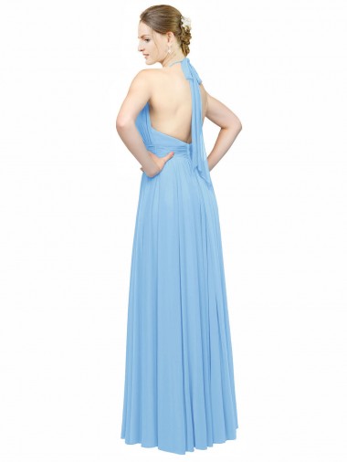 Keyhole Front Sheath Chiffon Bridesmaid Dress with Open Tie Back Canada