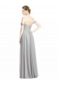 Off the Shoulder Long Chiffon Bridesmaid Dress with Ruched Bodice Canada