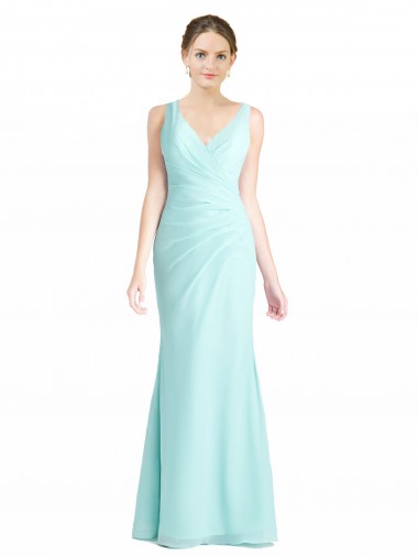 Shop Ruched Bodice Sweetheart Chiffon Bridesmaid Dress with Lace Back Canada