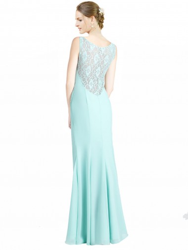 Ruched Bodice Sweetheart Chiffon Bridesmaid Dress with Lace Back Canada