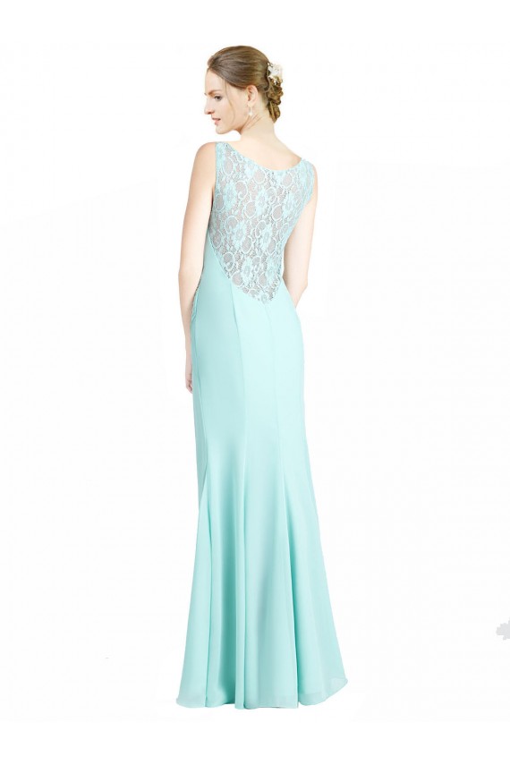 Ruched Bodice Sweetheart Chiffon Bridesmaid Dress with Lace Back
