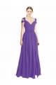 Off the Shoulder Cap Sleeves Chiffon Bridesmaid Dress with Pleats Canada