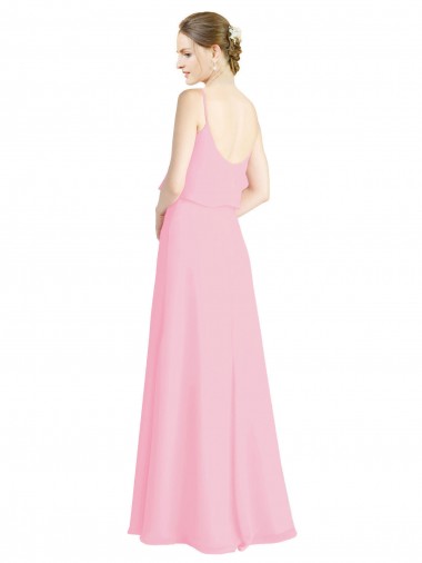 Spaghetti Straps A-Line Chiffon Bridesmaid Dress Low Back Canada