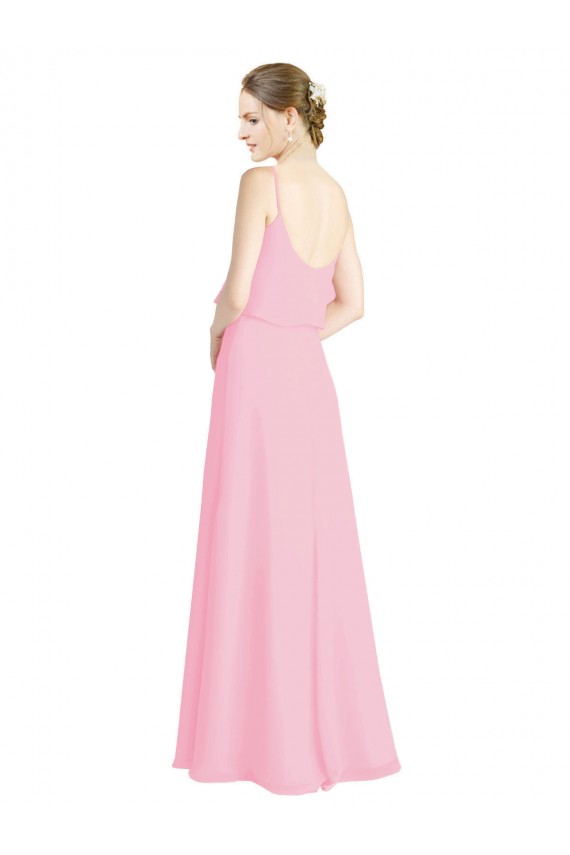 Spaghetti Straps A-Line Chiffon Bridesmaid Dress Low Back Canada
