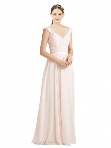 Shop Sweetheart A-Line Chiffon Bridesmaid Dress with Ruched Lace Bodice Canada